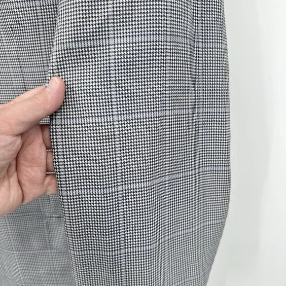 jacket blazer sport coat wool silk plaid gray made in italy 46L